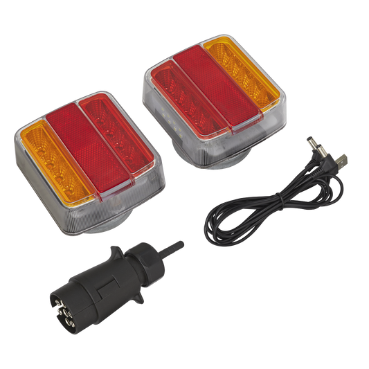 Sealey Wireless LED Trailer Tail Light Lamp Set 7-Pin EU Plug 2 Pieces TB18LEDW