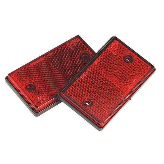 Sealey Reflex Reflector Red Oblong 75 x 10 x 46mm E-Approved Pack of 2 Pcs TB24