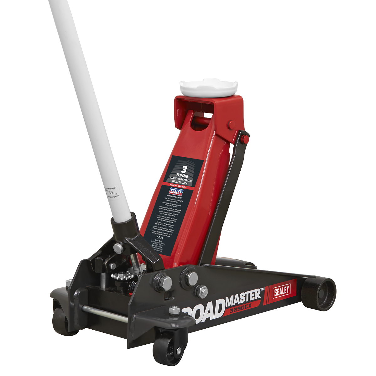 Sealey Heavy Duty Trolley Jack 3 Ton Compact Hydraulic 465mm Red 3290CX