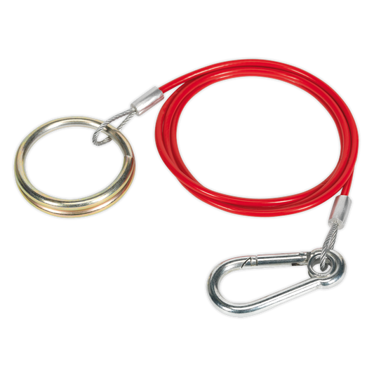 Sealey Breakaway Cable With Heavy Duty Split Ring & Securing Clip 1m x 2mm TB46