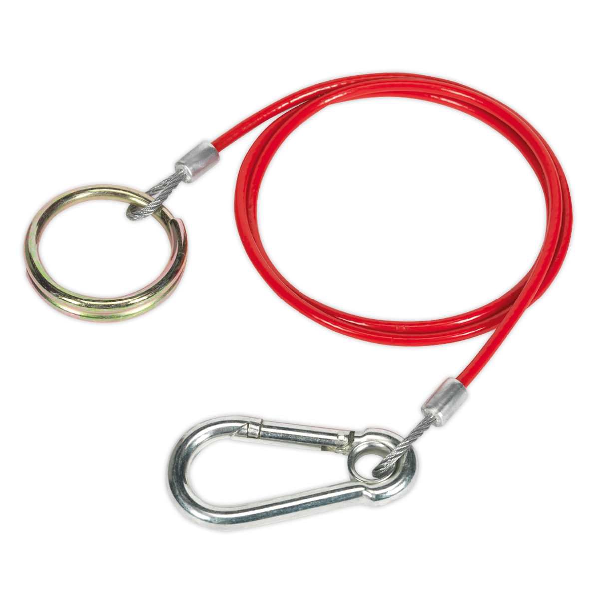 Sealey Breakaway Cable With Heavy Duty Split Ring & Securing Clip 1m x 3mm TB47