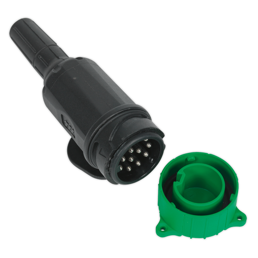 Sealey 12V 13-Pin Euro Towing Plug from Plastic With Rubber Grommet TB53