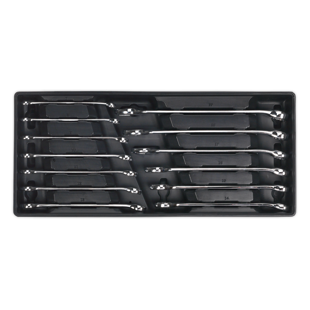 Sealey Combination Spanner Set With Tool Tray 13 Pieces 176.5 x 397 x 55mm TBT01