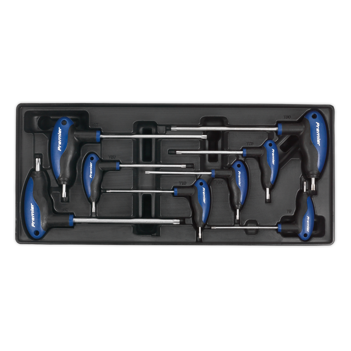 Sealey T-Handle TRX-Star Key Set With Tool Tray 8 Pieces Blue/Black TBT05