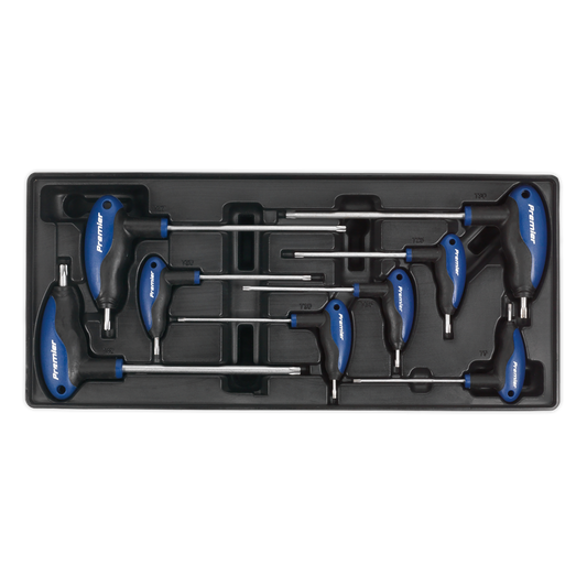 Sealey T-Handle TRX-Star Key Set With Tool Tray 8 Pieces Blue/Black TBT05