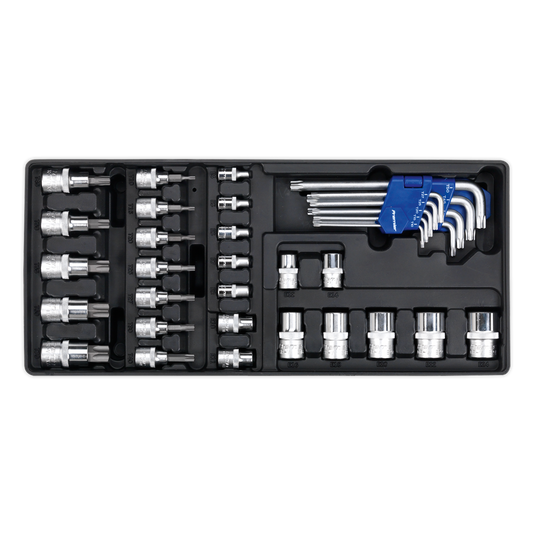 Sealey Tool Tray With TRX-Star Key, Socket Bit & Socket Set 35 Pieces TBT08