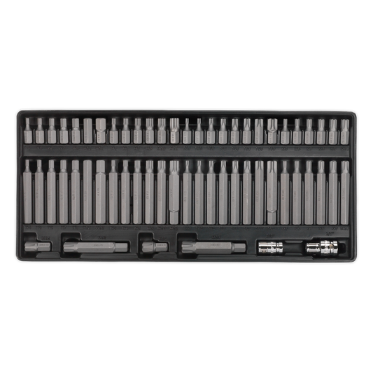 Sealey Tool Tray With Ribe/Spline/Hex/Security TRX-Star Bit Set 60pc TBT11