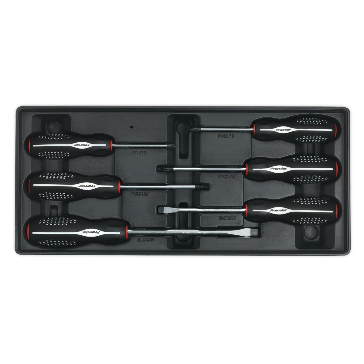 Sealey 6 Pieces Screwdriver Set With Tool Tray For AP24 Screwed Adaptor TBT14