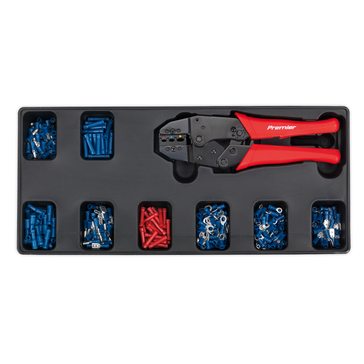 Sealey Tool Tray W/ Ratchet Crimper 325 Assorted Insulated Terminal Set TBT16