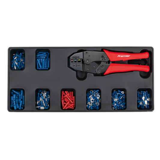 Sealey Tool Tray W/ Ratchet Crimper 325 Assorted Insulated Terminal Set TBT16