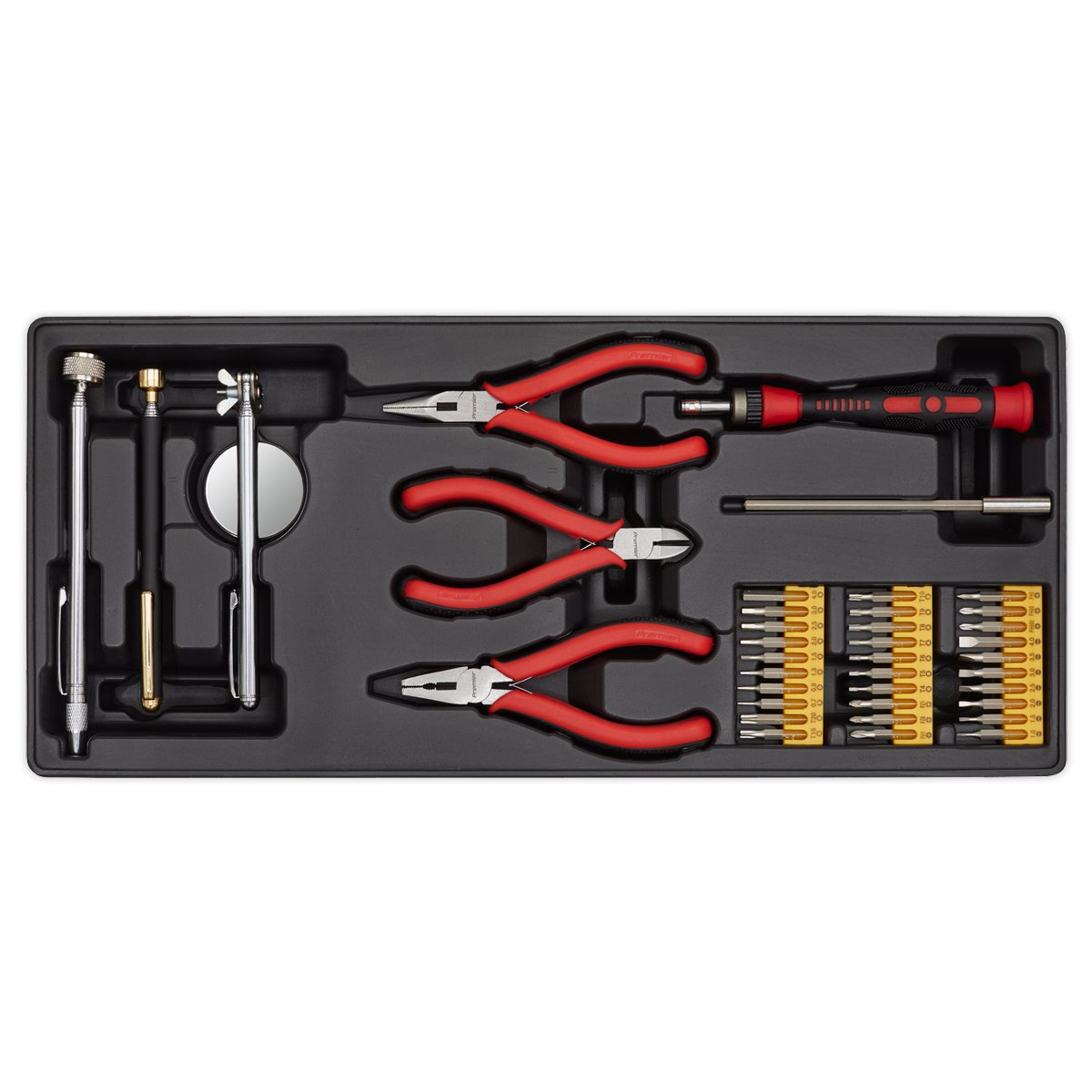 Sealey Tool Tray With Precision & Pick-Up Tool Set 38pc 176.5 x 397 x 55mm TBT17