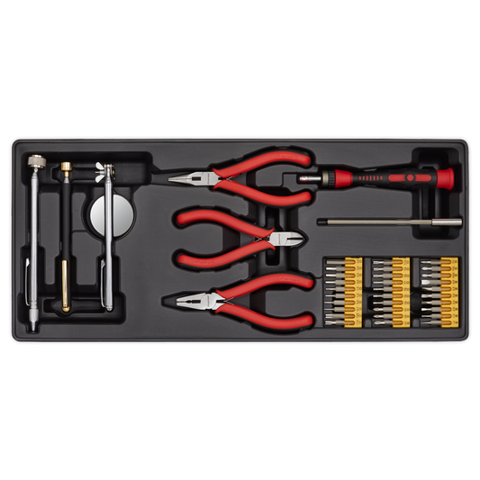 Sealey Tool Tray With Precision & Pick-Up Tool Set 38pc 176.5 x 397 x 55mm TBT17