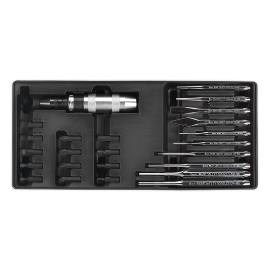Sealey Tool Tray With Punch & Impact Driver Set 25 Pieces 176.5x397x55mm TBT18