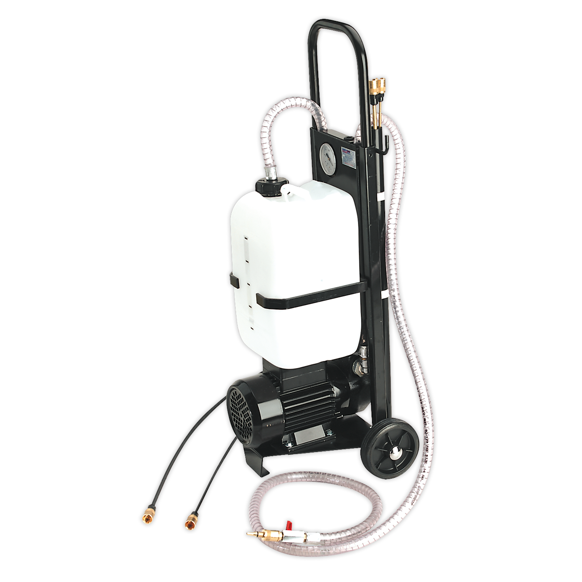 Sealey Mobile Oil Extractor With Wheels 12L Capacity Tank - White/Black AK466D