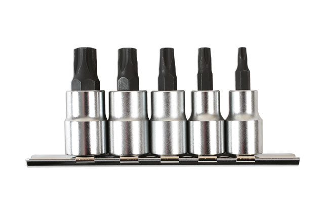 LASER 6768 5Pcs Screwdriver Mortorq Socket Bit Set 3/8" Drive Chrome Vanadium