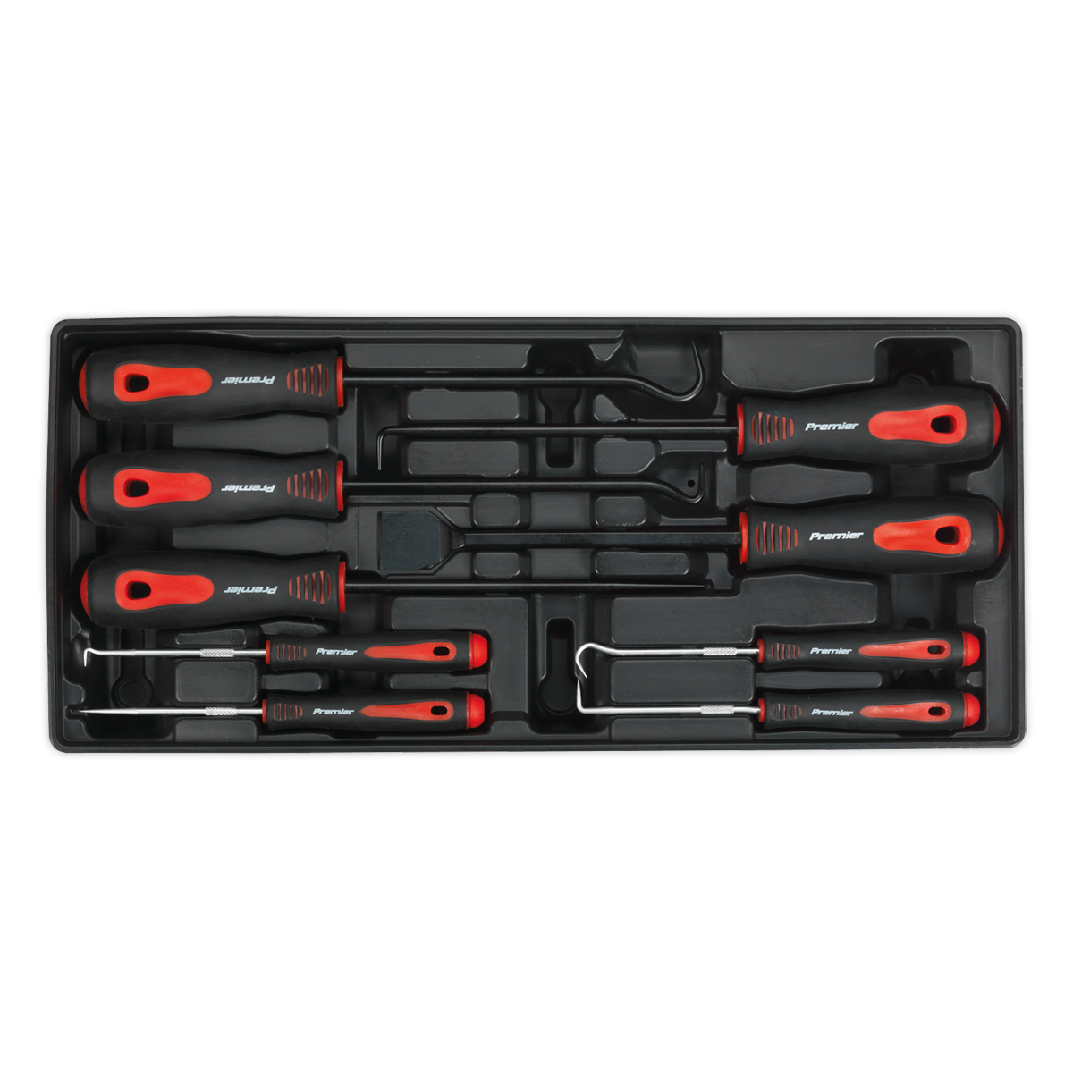 Sealey Tool Scraper & Hook Set With Tool Tray 9 Pieces 176.5 x 397 x 55mm TBT23