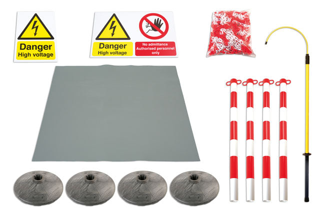 LASER 6769 Hybrid Workshop Safety Pack Floor Matting Pole Sign Post Base Chain