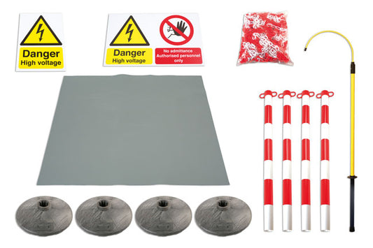 LASER 6769 Hybrid Workshop Safety Pack Floor Matting Pole Sign Post Base Chain