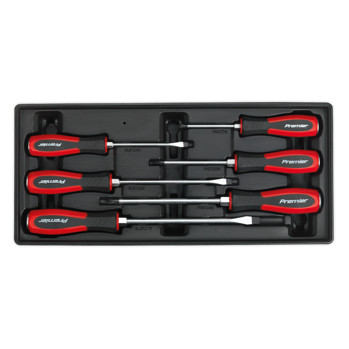 Sealey Tool Tray With Hammer-Thru Screwdriver Set 6 Pcs 176.5x 397x55mm TBT29