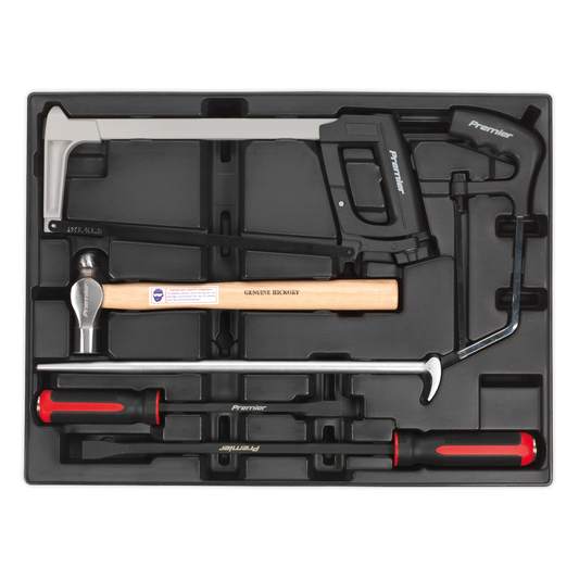 Sealey Tool Tray With Prybar Hammer & Hacksaw Set 6 Pieces Professional TBT30