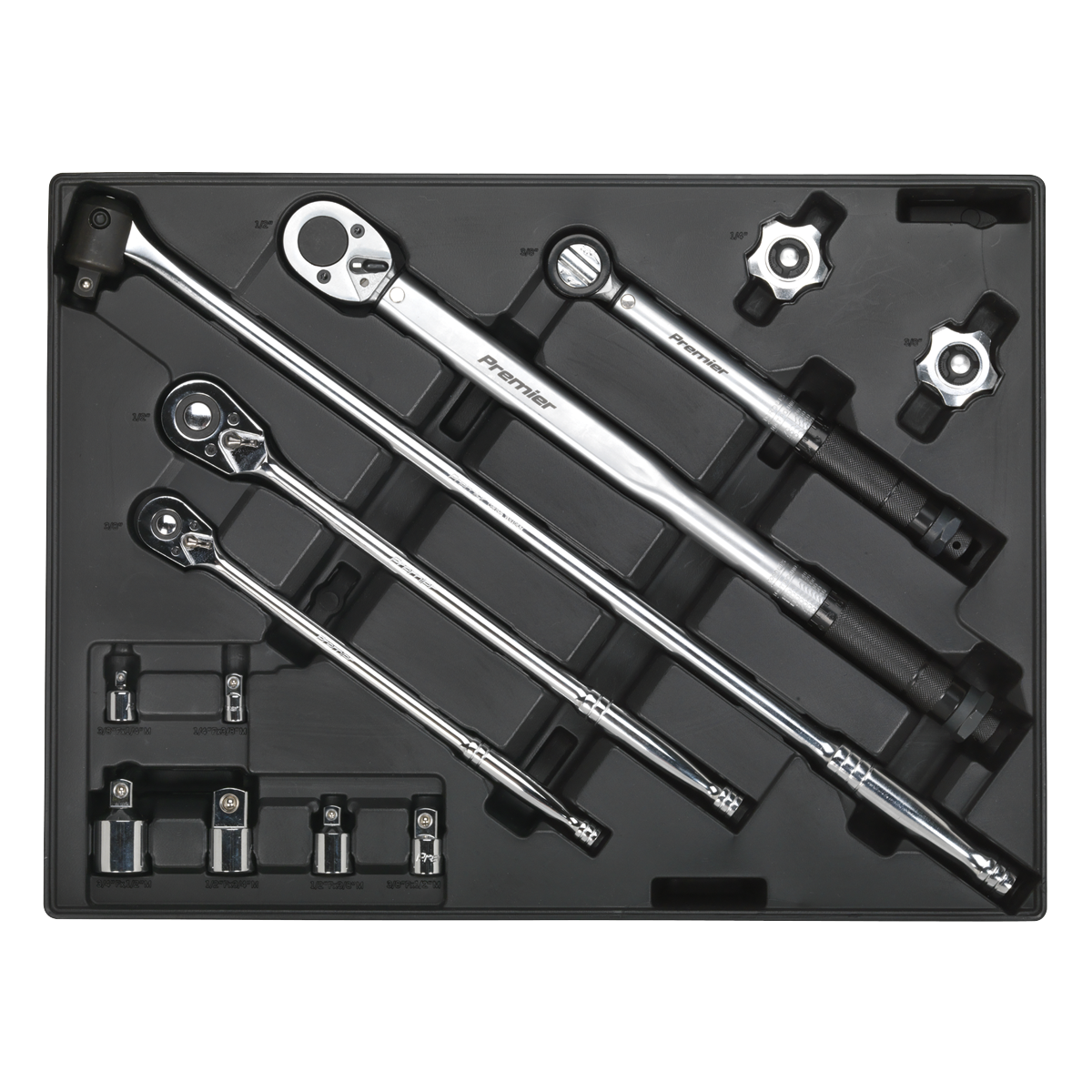 Sealey Tool Tray W/Ratchet Torque Wrench Breaker Bar Adaptor Set 13 Pieces TBT32