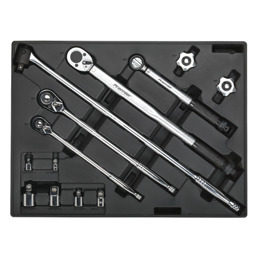 Sealey Tool Tray W/Ratchet Torque Wrench Breaker Bar Adaptor Set 13 Pieces TBT32