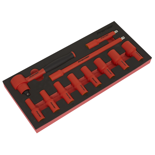 Premier Insulated Socket Set with Tool Tray 11 Pieces 3/8" Drive VDE Approved