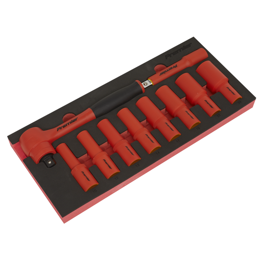 Premier Insulated Socket Set With Tool Tray 10 Pieces 1/2" Drive VDE Approved