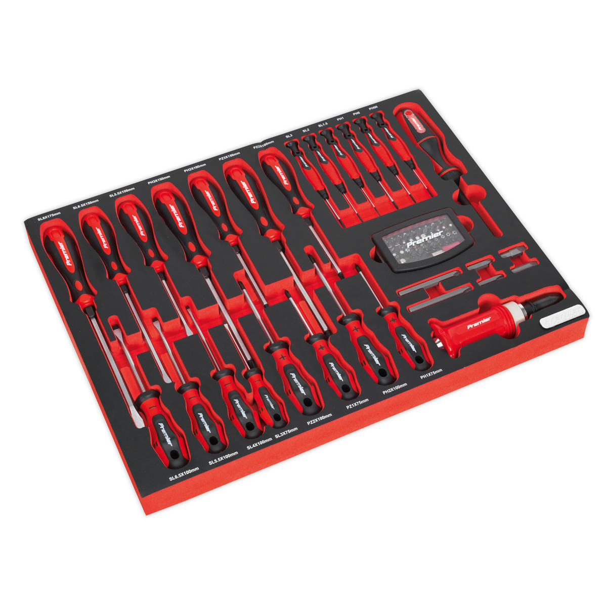 Sealey Tool Tray With Screwdriver Set 72 Pieces 530 x 397 x 55mm TBTP04