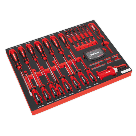 Sealey Tool Tray With Screwdriver Set 72 Pieces 530 x 397 x 55mm TBTP04