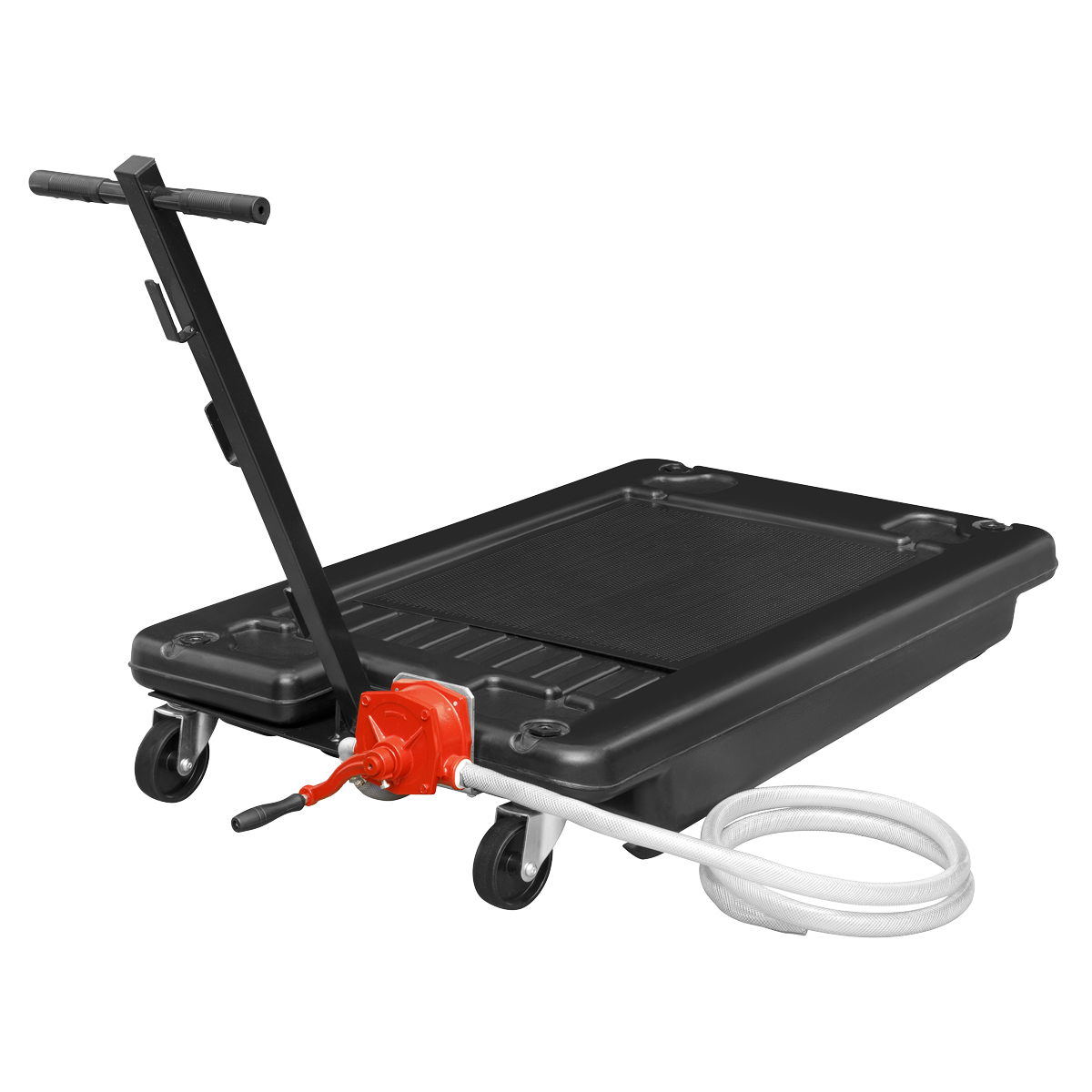 Sealey Portable Low Level Oil Drainer 64L With Pump 2.4m Hose Black AK468DXP