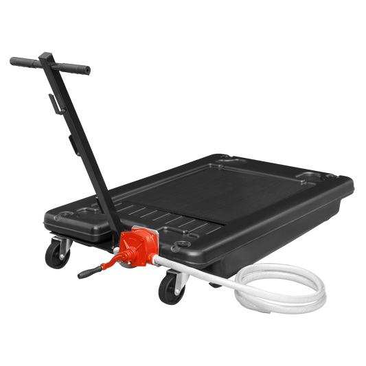 Sealey Portable Low Level Oil Drainer 64L With Pump 2.4m Hose Black AK468DXP