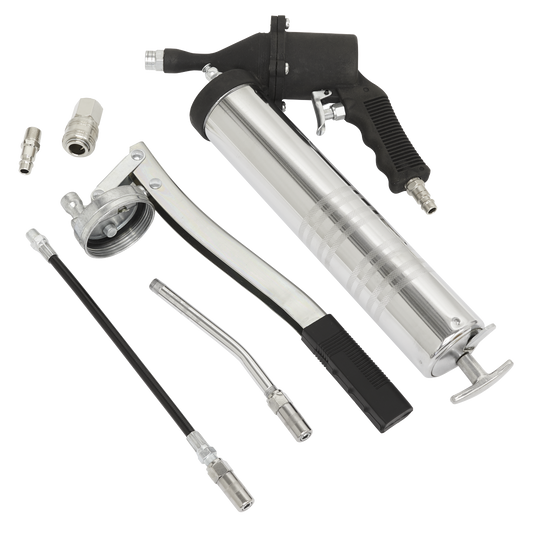 Sealey Manual/Air Grease Gun Kit With 360° Rotating Head Silver AK46KIT
