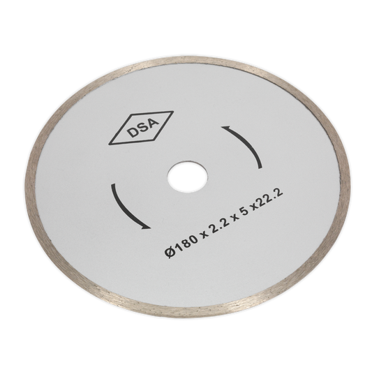 Sealey Continuous Rimmed Diamond Cutting Blade Ø180mm For TC180 TC180B/04