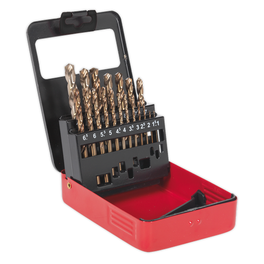 Sealey Cobalt Drill Bit Set 19 Pieces Metric Supplied Metal Storage Case AK4701