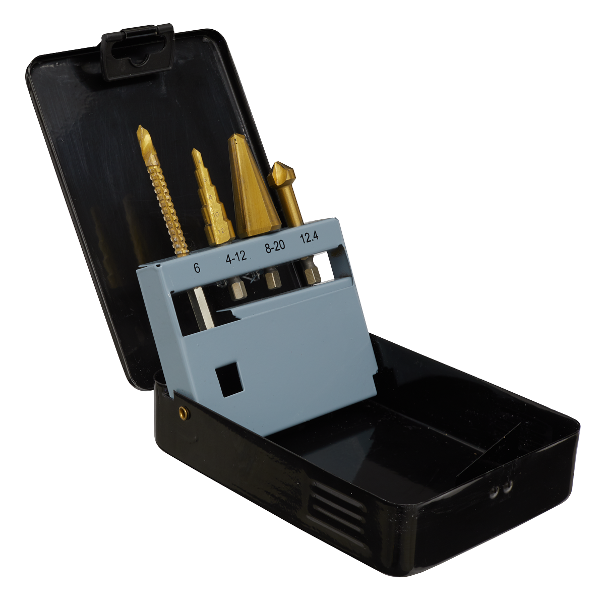 Sealey Multifunction Drill Bit Set 4 Pieces Supplied Metal Storage Case AK4704