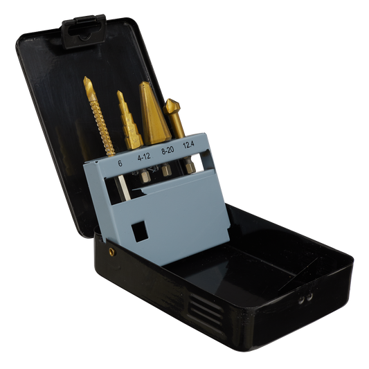 Sealey Multifunction Drill Bit Set 4 Pieces Supplied Metal Storage Case AK4704