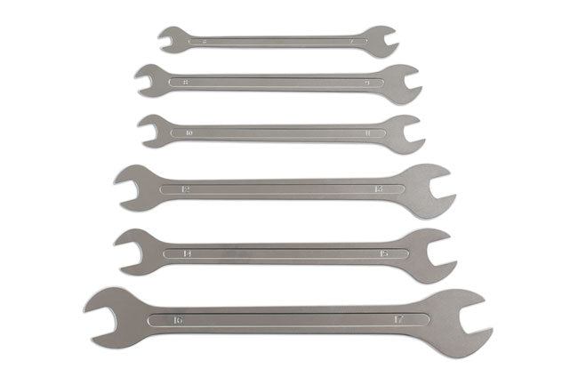LASER 6788 Ultra Thin Open End Spanner Set 6 Pieces Chrome Vanadium Steel Tool