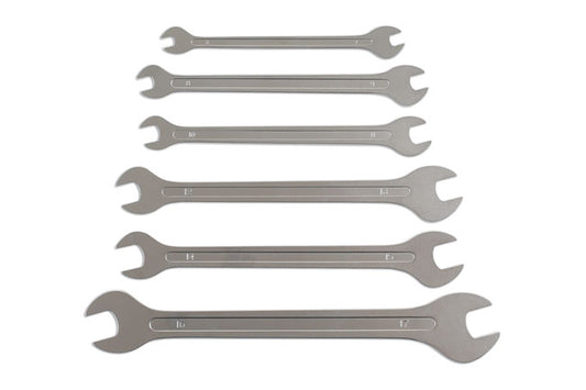 LASER 6788 Ultra Thin Open End Spanner Set 6 Pieces Chrome Vanadium Steel Tool