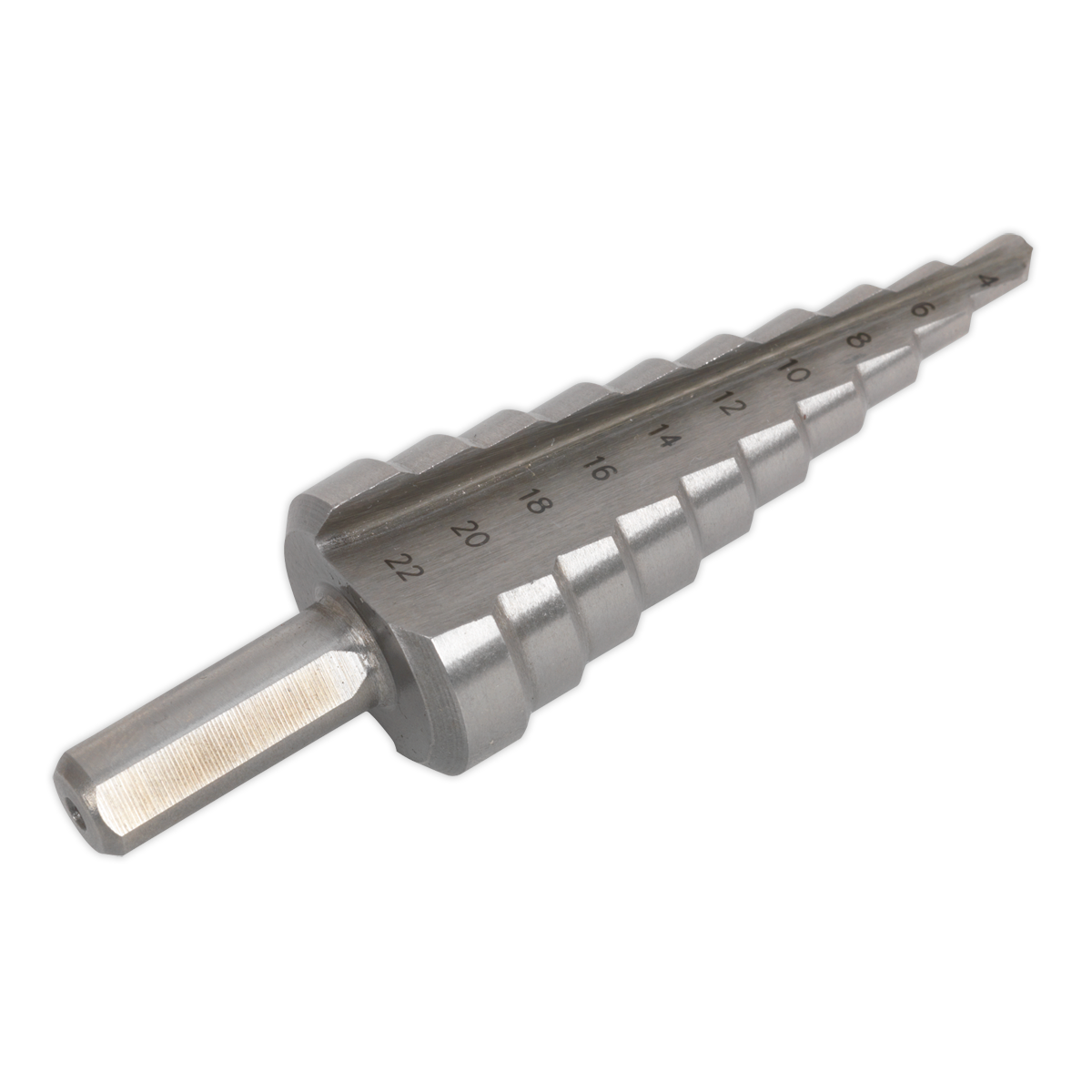 Sealey High-Speed M2 Double Straight Flute Step Drill 4-22mm Silver AK4722