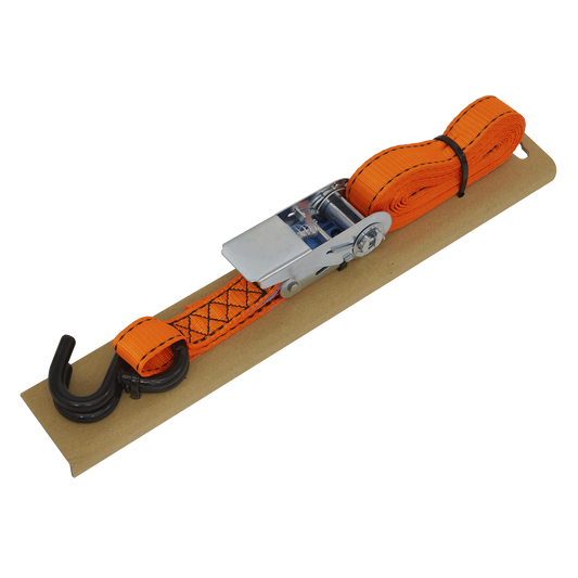 Sealey Ratchet Strap 25mm x 5m Polyester Webbing S-Hook With Corner TD0635S