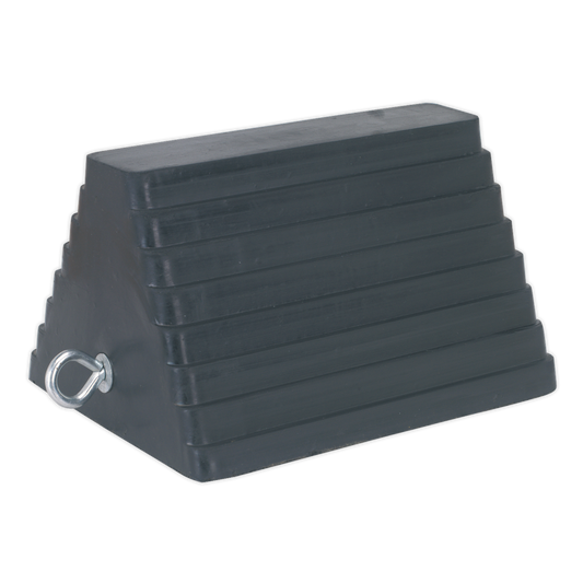 Sealey Rubber Wheel Chock 4.3kg Single Reinforced Tyre Stopper Blocker WC03