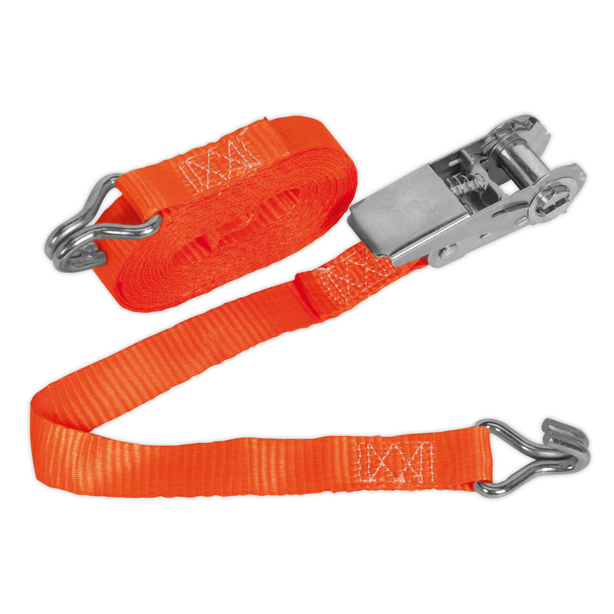 Sealey Ratchet Tie Down 25mm x 4.5m Polyester Webbing 800kg Orange TD0845J