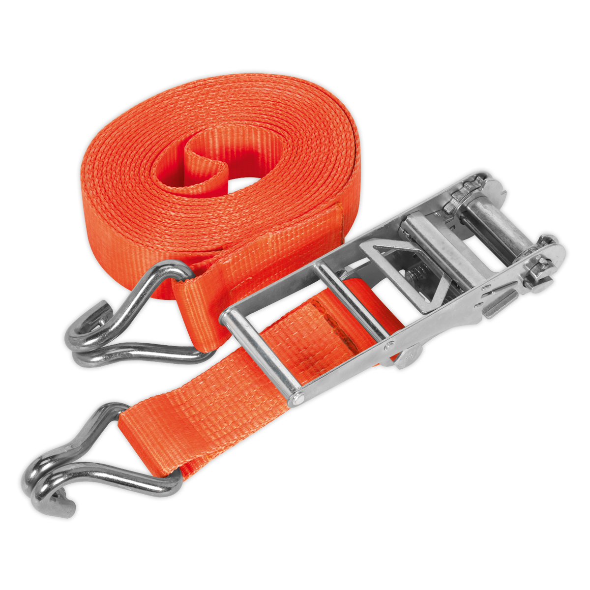 Sealey Ratchet Tie Down 75mm x 8m Polyester Webbing 10000kg - Orange TD10008J