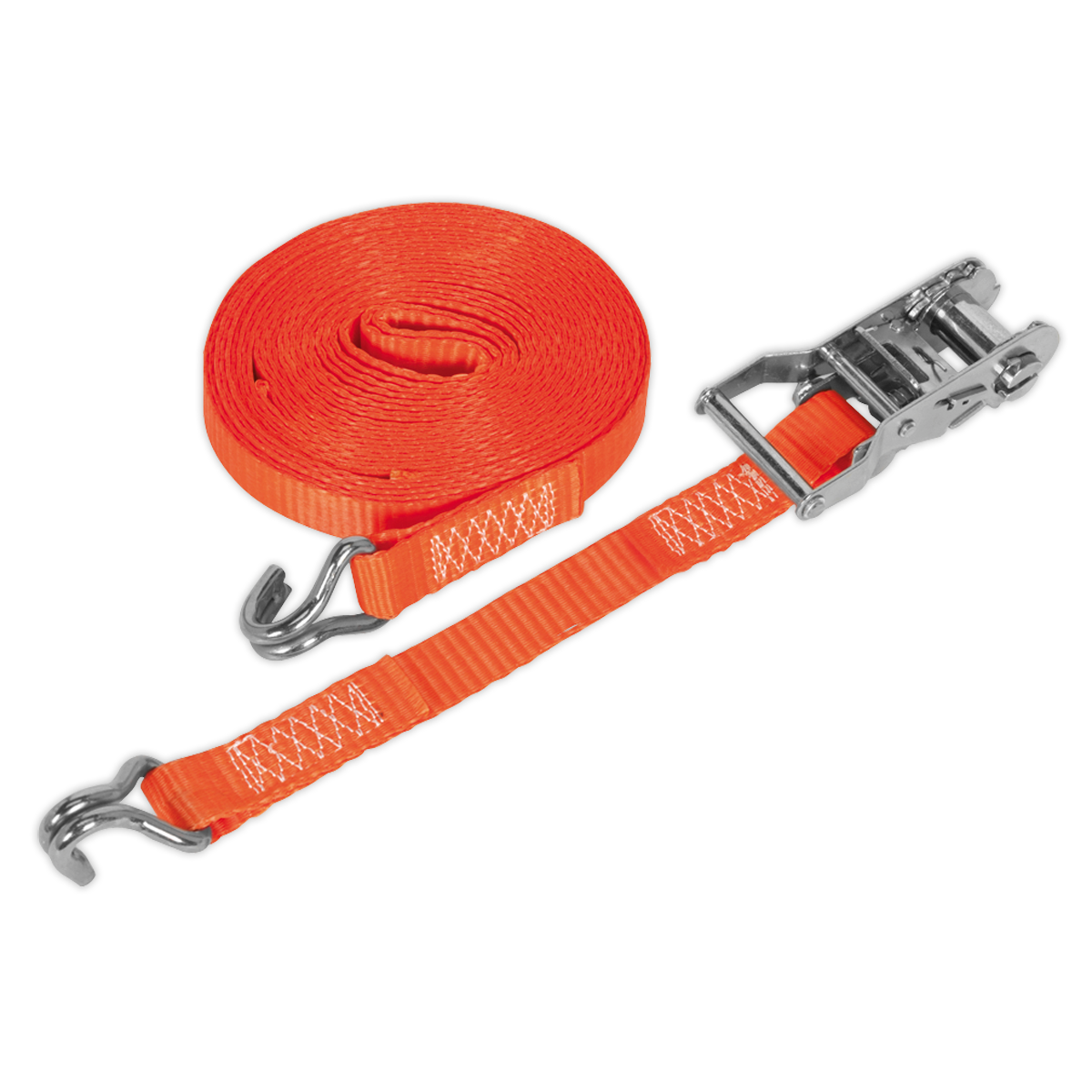 Sealey Ratchet Tie Down 25mm x 10m Polyester Webbing 1500kg - Orange TD1510J