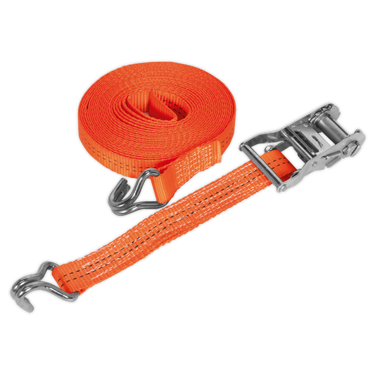 Sealey Ratchet Tie Down 35mm x 6m Polyester Webbing 2000kg - Orange TD2006J