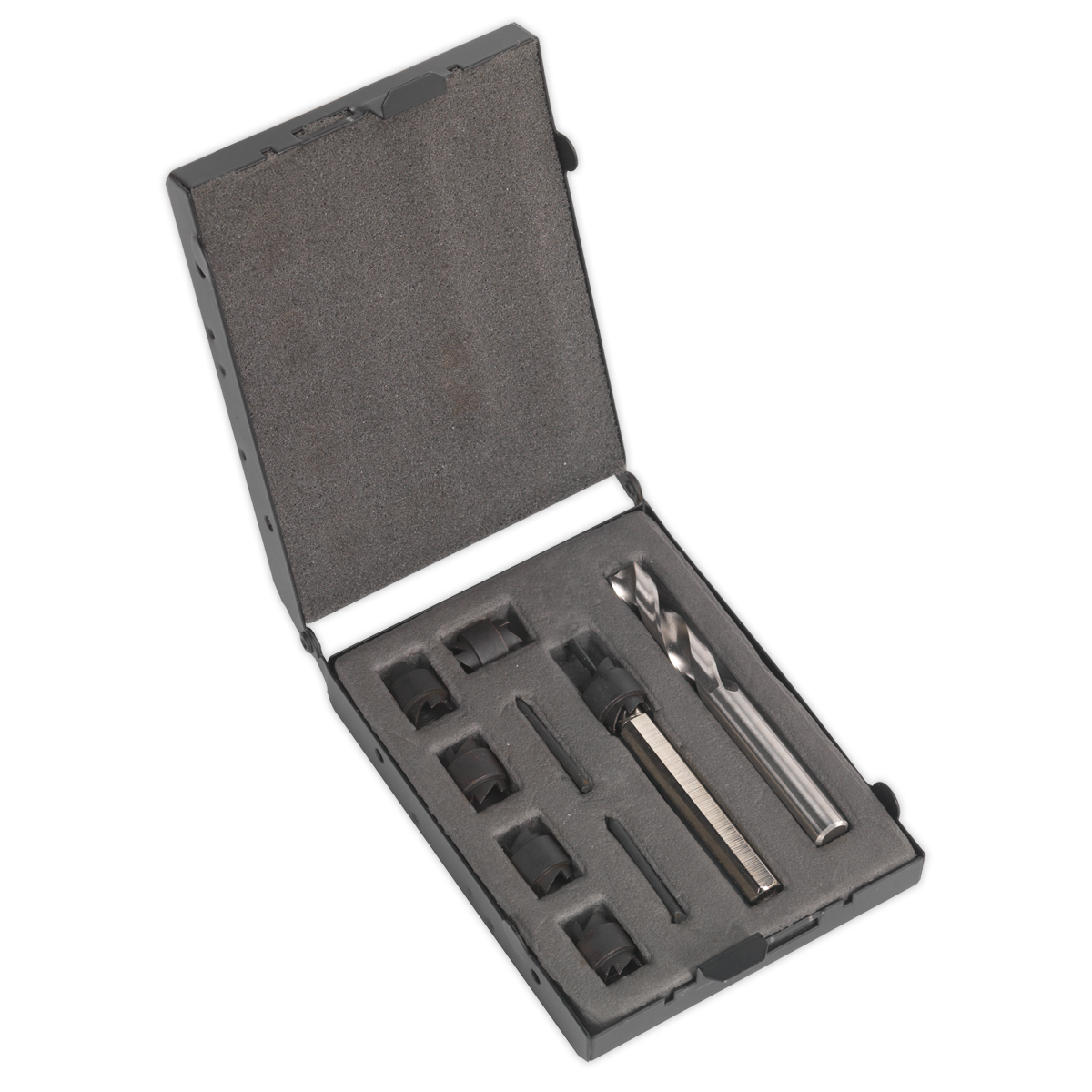 Sealey Spot Weld Cutter & Drill Set With Metal Storage Case 9 Pieces 10mm AK4730