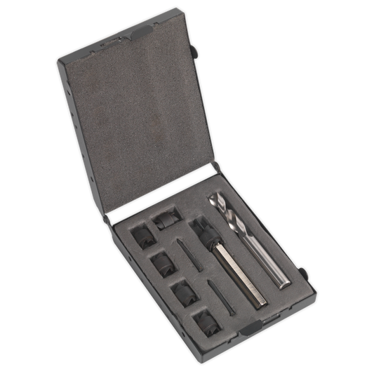 Sealey Spot Weld Cutter & Drill Set With Metal Storage Case 9 Pieces 10mm AK4730