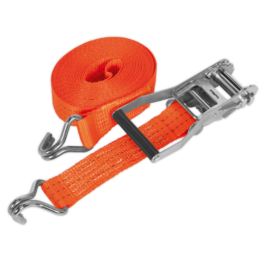 Sealey Ratchet Tie Down 50mm x 6m Polyester Webbing 3000kg - Orange TD3006J