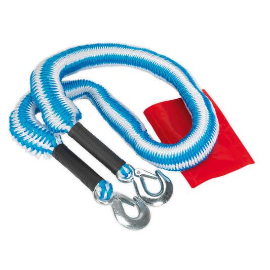 Sealey Tow Rope 2000kg Rolling Load Capacity Heavy Duty Blue/White Towing TH2502